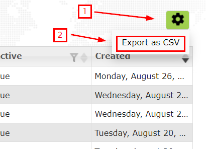 Export as CSV